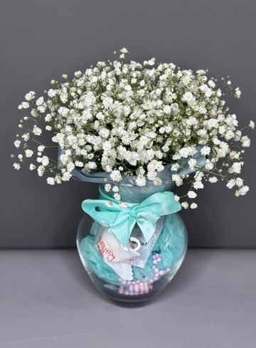 Гипсофила в вазе интерьерной  от интернет-магазина цветов в 