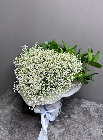 Сердце из белой гипсафилы  от интернет-магазина цветов в 