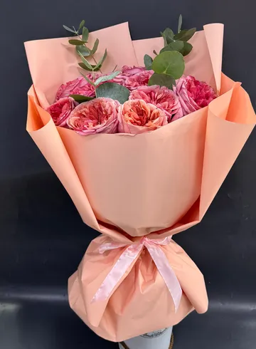 Букет из пионовидной розы &laquo;Персик&raquo; от интернет-магазина цветов в 