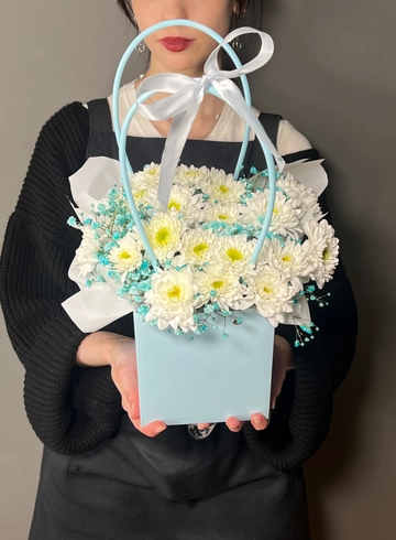 Сумочка с гипсофилнй  от интернет-магазина цветов в 