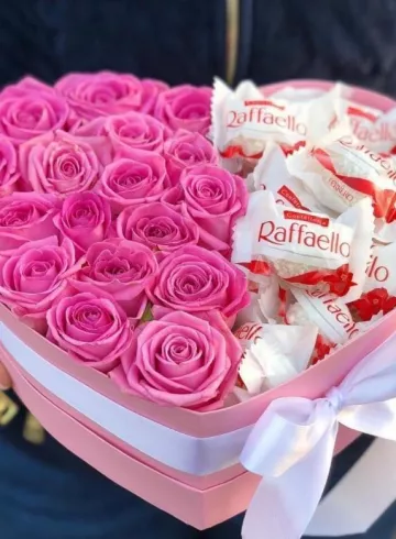 Короб-сердце  «Розовое облако» от интернет-магазина цветов в 