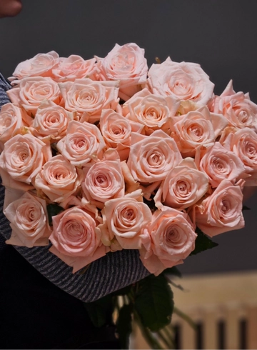 25 персиковых роз  70 см. от интернет-магазина цветов в 